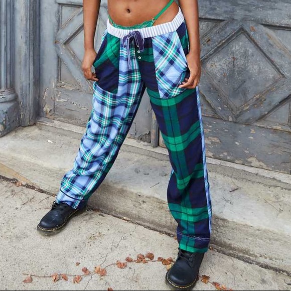 aerie plaid pajama shorts